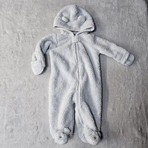 Carter's Teddy Fleece Snow Suit Hooded One Piece Infant Size 6 Months Bear Ears
